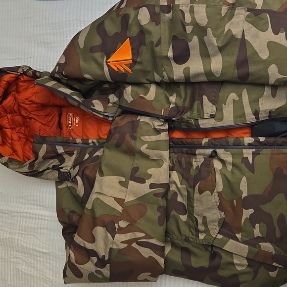 Mens L.L. Bean Camouflage Winter Jacket L reg - Picture 3 of 13
